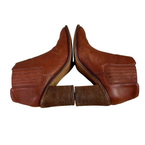 Madewell Boots Womens 7.5 Brown The Ryan Chelsea Leather Stacked Heel E2331 - Picture 6 of 15